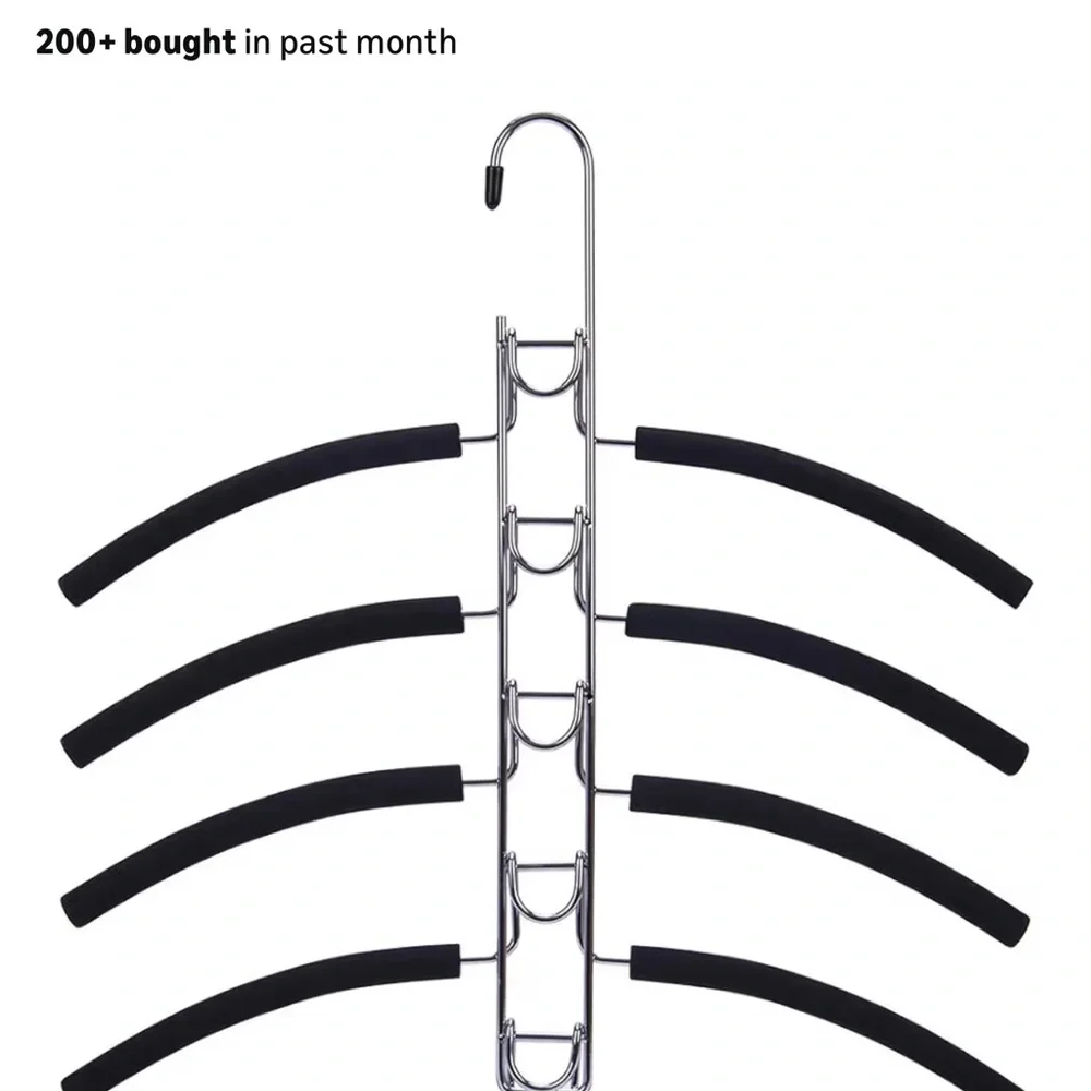 12 Black Non-Slip Hanger Set (Holds 60 pieces)